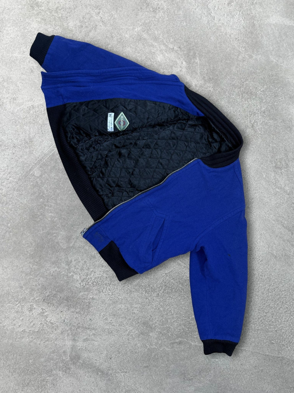 SOFT BLUE WOOL CASHMERE BOMBERJACKET BY HUGO BOSS&nbsp;