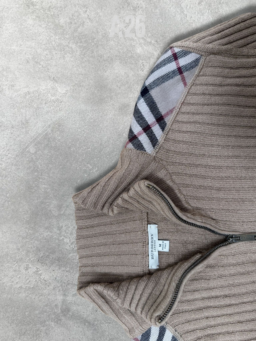 COTTON KNIT ZIP SWEATER BY BURBERRY&nbsp;