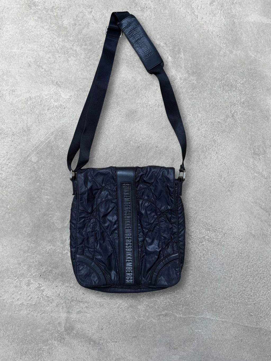 PADDED NYLON PUFFER LOOK MESSENGERBAG BY BIKKEMBERGS&nbsp;