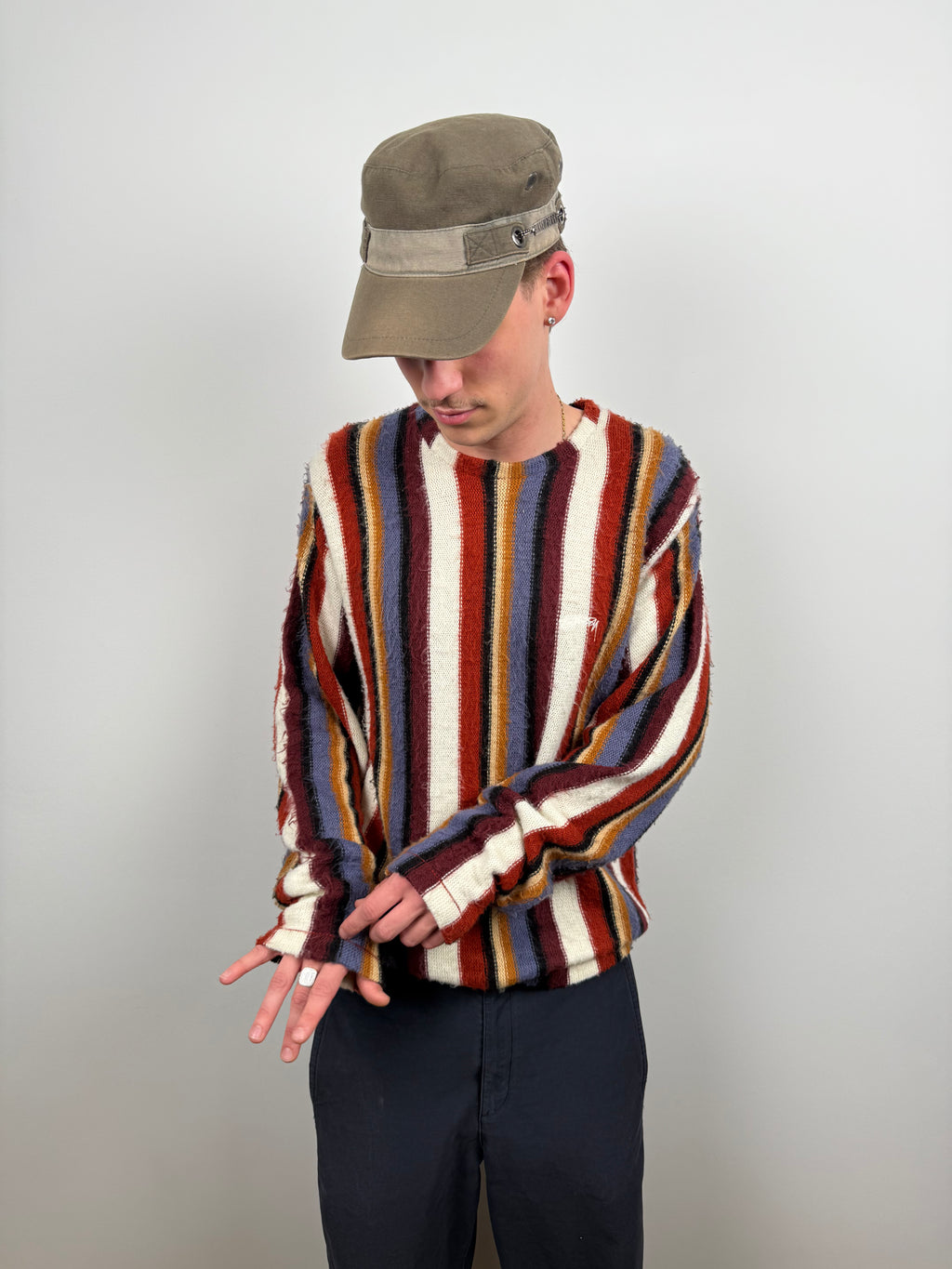 VERTICAL STRIPED KNIT CREW BY STUSSY&nbsp;