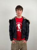 NAVY BLUE BOMBER FUR BY WOOLRICH&nbsp;