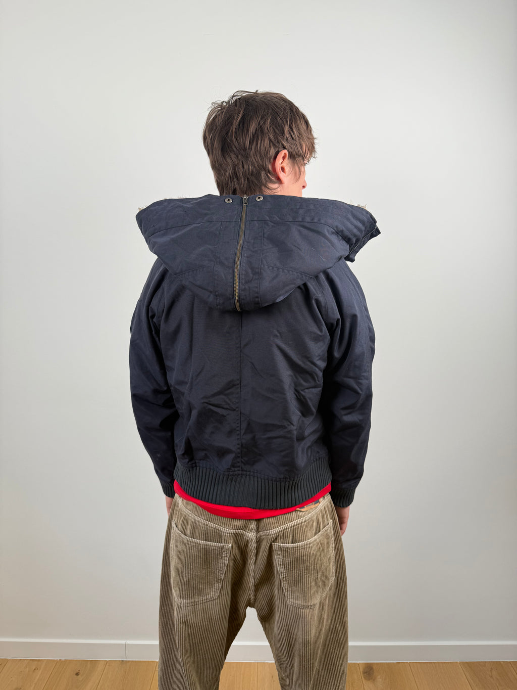 NAVY BLUE BOMBER FUR BY WOOLRICH&nbsp;