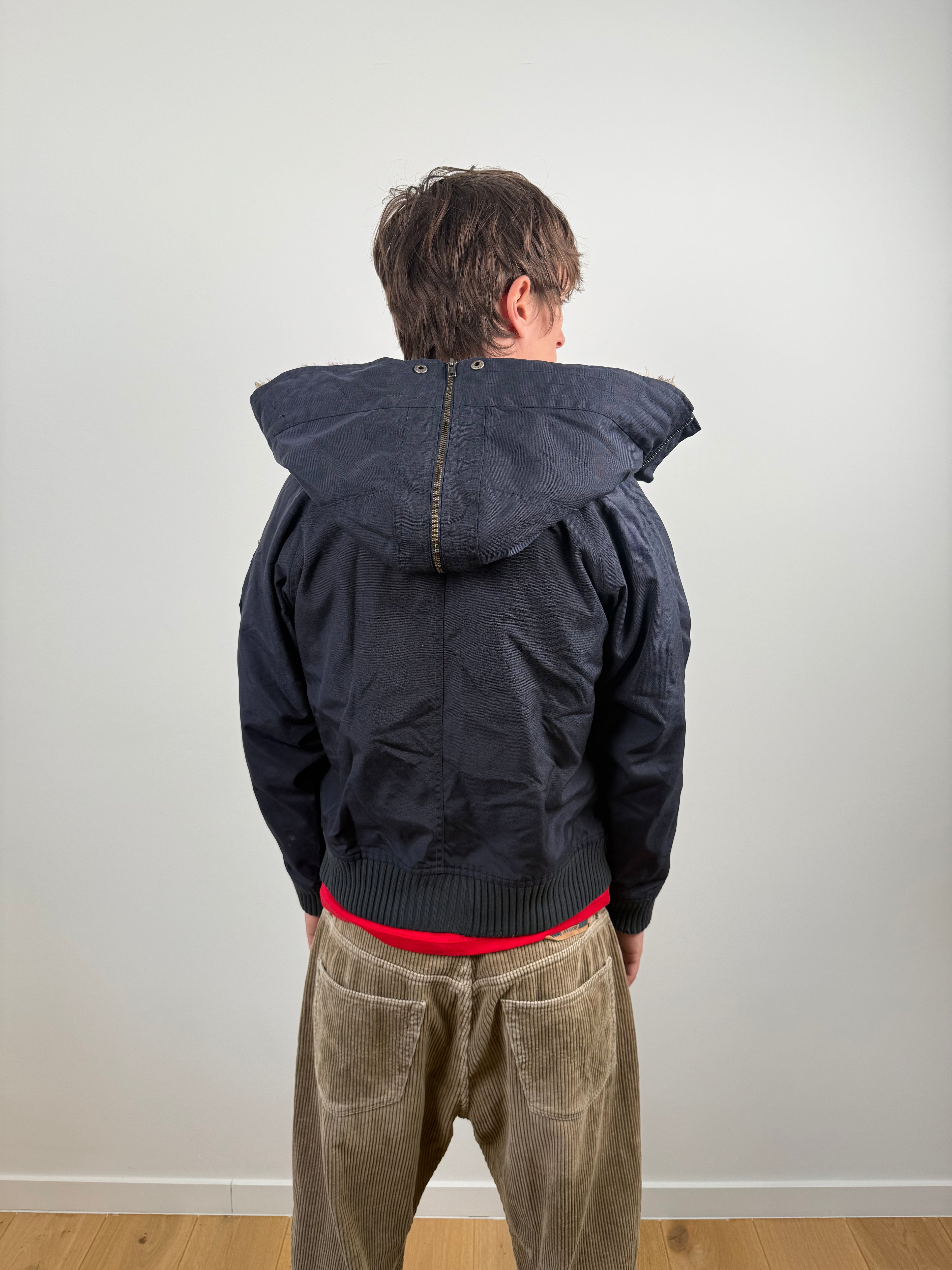 NAVY BLUE BOMBER FUR BY WOOLRICH&nbsp;