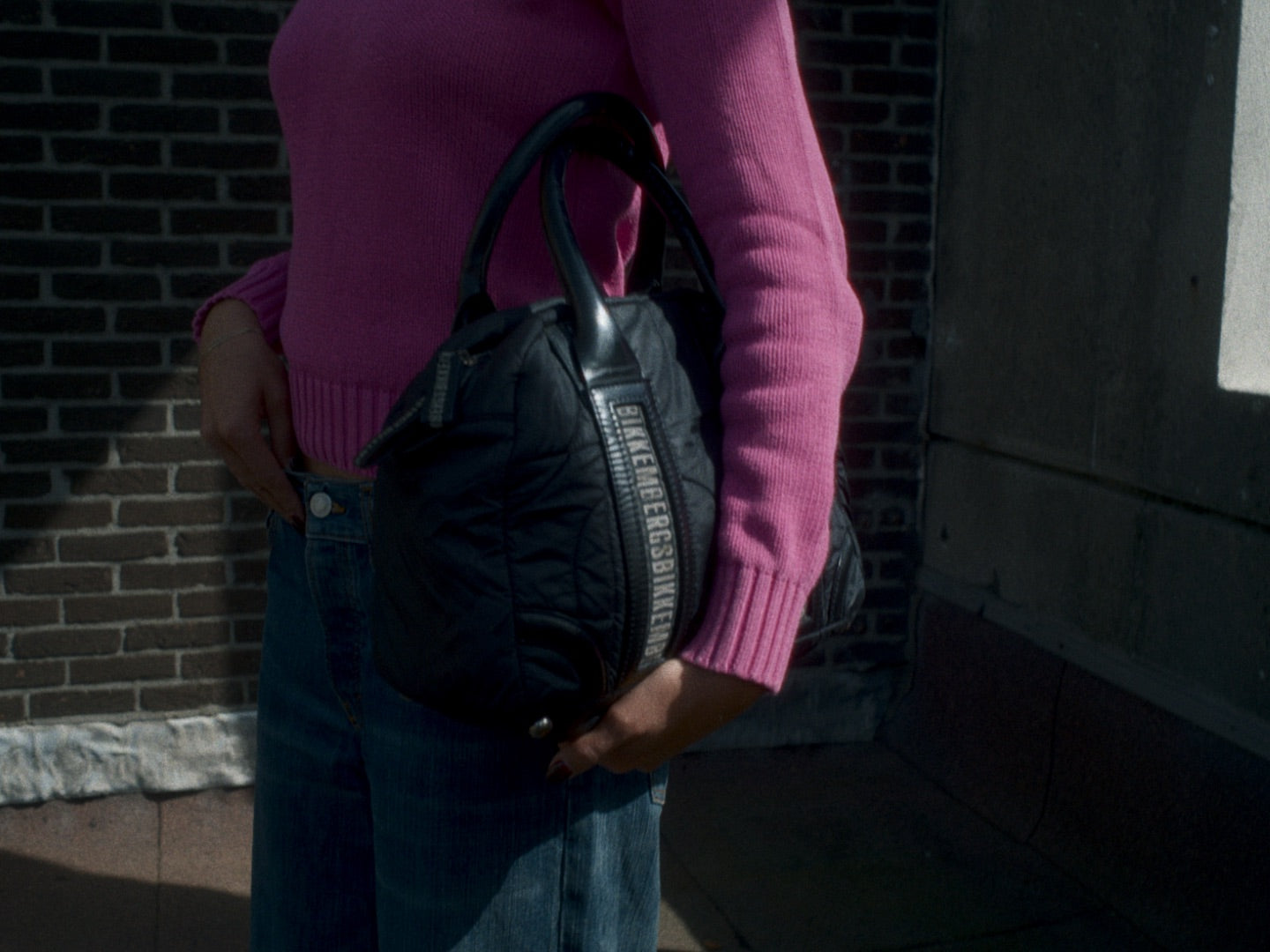 PADDED NYLON PUFFER LOOK HANDBAG BY BIKKEMBERGS